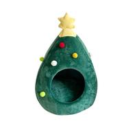 Eladcncmc Christmas Tree Cats Bed House For Indoor Pet Warmth Half Enclosed Pet Sleep Cave Nest With Soft Cushion Nonslip Bottom