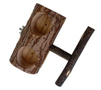 Eladcncmc Hanging Bird Food Cups Durability Wood Perches Stand Bird Feeding Station Indoor Bird Cage Accessories