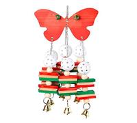 Eladcncmc Large Bird Swing Parrot Cage Toy Hanging Wood Block Birdcage Accessories Chewable Toy Gray Macaws Pecking Toy