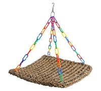 Eladcncmc Natural Grass Woven Hammock Birds Comfortable Nest Parrots Swing Hanging Toy For Parrots And Canaries