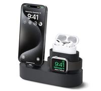 elago 3 in 1 Apple Charging Station Compatible with Apple Watch Series 8/SE2/7/6/SE/5/4/3/2/1, Apple AirPods 2/1, iPhone 11 and All iPhone Models [Original Cables Required] (Black)