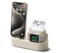 elago 3 in 1 Charging Station for Apple iPhone, AirPods, Apple Watch Series | for iPhone Series,Apple Watch 11/10/9/8/7/6/5/4/3/2/1/SE,AirPods Pro 3/2/1,AirPods 4/3/2/1[Cable Not Included](Classic White)