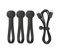 elago 3 Pack Magnetic Cable Ties, Premium Silicone Cord Organizer, Reusable Magnetic Cable Organizer (Black)