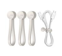 elago 3 Pack Magnetic Cable Ties, Premium Silicone Cord Organizer, Reusable Magnetic Cable Organizer (Stone)