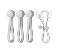 elago 3 Pack Magnetic Cable Ties, Premium Silicone Cord Organizer, Reusable Strong Magnet Cable Organizer, Elegant Desk Management Solution (Light Grey)