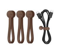 elago 3 Pack Magnetic Cable Ties, Premium Silicone Cord Organizer, Reusable Strong Magnet Cable Organizer, Elegant Desk Management Solution (Brown)