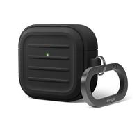 elago Armor Case Compatible with AirPods 4 Case - Compatible with AirPods 4th Generation Case, Carabiner Included, Supports Wireless Charging, Shock Resistant, Full Protection (Black)
