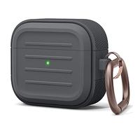elago Armor Case with Keychain Compatible with AirPods 3 Case Cover - Supports Wireless Charging, Shock Resistant, Full Protection (Dark Grey)