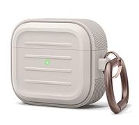 elago Armor Case with Keychain Compatible with AirPods 3 Case Cover - Supports Wireless Charging, Shock Resistant, Full Protection (Stone)