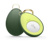 elago Avocado Case with Keychain for Apple AirTag 2 & 1 | Drop Protection Keychain, Cute Design, Carabiner Holder Key Ring [Tracking Device Not Included] (Green)