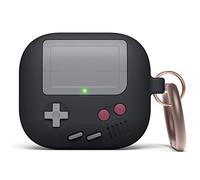 elago AW5 Case Compatible with AirPods 3 Case, Classic Game Player Console Design Case with Keychain, Support Wireless Charging (Black)
