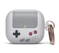 elago AW5 Case Compatible with AirPods 3 Case, Classic Game Player Console Design Case with Keychain, Support Wireless Charging (Light Grey)