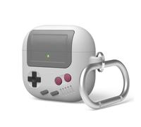 elago AW5 Case Compatible with AirPods 4 Case Cover - Compatible with AirPods 4th Generation Case, Classic Retro Handheld Game Console Design Case, Carabiner Included (Light Grey)