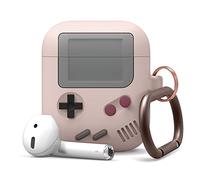 elago AW5 Case for Apple AirPods 1 & 2 - Classic Game Player Design Cover with Keychain, Wireless Charging Compatible (Sand Pink)