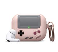 elago AW5 Case with Keychain for AirPods Pro | Classic Handheld Game Console Design Case with Keychain, Durable Silicone Construction [US Patent Registered] (Sand Pink)
