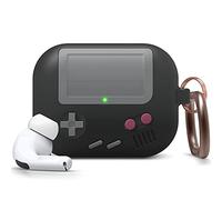 elago AW5 Case with Keychain for AirPods Pro | Classic Handheld Game Console Design Case with Keychain, Durable Silicone Construction [US Patent Registered] (Black)