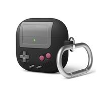 elago AW5 Compatible with AirPods 4 Case Cover (2024) - Compatible with AirPods 4th Generation Case, Classic Retro Handheld Game Console Design Case, Carabiner Included (Black)