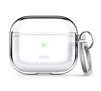 elago Clear Case with Keychain Compatible with AirPods 3 Case Cover, Gel Tape Included, Reduced Yellowing, Supports Wireless Charging (Clear)