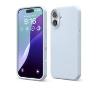 elago Compatible with iPhone 16 Case, Premium Liquid Silicone Case, Full Body Protective Cover, Shockproof, Slim Phone Case, Anti-Scratch Soft Microfiber Lining, 6.1 inch (Light Blue)