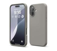 elago Compatible with iPhone 16 Case, Premium Liquid Silicone Case, Full Body Protective Cover, Shockproof, Slim Phone Case, Anti-Scratch Soft Microfiber Lining, 6.1 inch (Medium Grey)