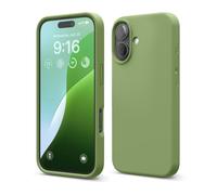 elago Compatible with iPhone 16 Case, Premium Liquid Silicone Case, Full Body Protective Cover, Shockproof, Slim Phone Case, Anti-Scratch Soft Microfiber Lining, 6.1 inch (Cedar Green)
