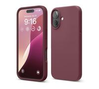 elago Compatible with iPhone 16 Case, Premium Liquid Silicone Case, Full Body Protective Cover, Shockproof, Slim Phone Case, Anti-Scratch Soft Microfiber Lining, 6.1 inch (Burgundy)