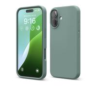 elago Compatible with iPhone 16 Case, Premium Liquid Silicone Case, Full Body Protective Cover, Shockproof, Slim Phone Case, Anti-Scratch Soft Microfiber Lining, 6.1 inch (Midnight Green)