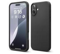elago Compatible with iPhone 16 Plus Case, Premium Liquid Silicone Case, Full Body Protective Cover, Shockproof, Slim Phone Case, Anti-Scratch Soft Microfiber Lining, 6.7 inch (Black)