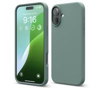 elago Compatible with iPhone 16 Plus Case, Premium Liquid Silicone Case, Full Body Protective Cover, Shockproof, Slim Phone Case, Anti-Scratch Soft Microfiber Lining, 6.7 inch (Midnight Green)