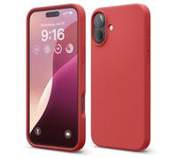 elago Compatible with iPhone 16 Plus Case, Premium Liquid Silicone Case, Full Body Protective Cover, Shockproof, Slim Phone Case, Anti-Scratch Soft Microfiber Lining, 6.7 inch (Red)
