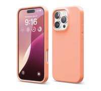elago Compatible with iPhone 16 Pro Case, Premium Liquid Silicone Case, Full Body Protective Cover, Shockproof, Slim Phone Case, Anti-Scratch Soft Microfiber Lining, 6.3 inch (Salmon)