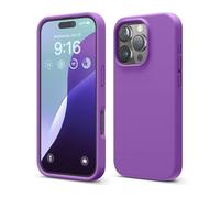 elago Compatible with iPhone 16 Pro Case, Premium Liquid Silicone Case, Full Body Protective Cover, Shockproof, Slim Phone Case, Anti-Scratch Soft Microfiber Lining, 6.3 inch (Neon Purple)