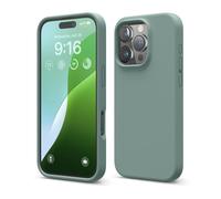 elago Compatible with iPhone 16 Pro Case, Premium Liquid Silicone Case, Full Body Protective Cover, Shockproof, Slim Phone Case, Anti-Scratch Soft Microfiber Lining, 6.3 inch (Midnight Green)