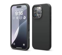 elago Compatible with iPhone 16 Pro Case, Premium Liquid Silicone Case, Full Body Protective Cover, Shockproof, Slim Phone Case, Anti-Scratch Soft Microfiber Lining, 6.3 inch (Black)