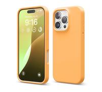 elago Compatible with iPhone 16 Pro Case, Premium Liquid Silicone Case, Full Body Protective Cover, Shockproof, Slim Phone Case, Anti-Scratch Soft Microfiber Lining, 6.3 inch (Orange)
