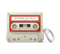 elago Compatible with Samsung Galaxy Buds 3 & 3 Pro & Galaxy Buds 3 FE Case, Cassette Tape Design Cover with Carabiner, Full Protection, Headphone Accessories (Classic White)