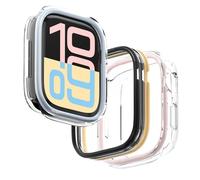 elago Duo Case Compatible with Apple Watch 11, 10, Full Protection (Hard PC + TPU Material), Full Access to Screen (TPU: Transparent/PC: Black, Yellow, Metallic Dark Grey, Light Blue, Pink, 46mm)