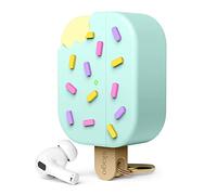 elago Ice Cream Case Compatible with AirPods Pro 2 Case Cover - Compatible with AirPods Pro 2nd Generation Case, Karabiner Included, Supports Wireless Charging, Full Protection (Mint)