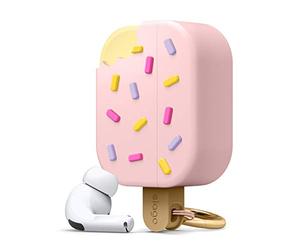 elago Ice Cream Case Compatible with AirPods Pro Case - Carabiner Included, Full Protection Premium Silicone Cover, 3D Unique Cute Design Case (Strawberry)