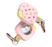 elago Ice Cream Case Compatible with Apple AirTag Keychain, Compatible with AirTag Case - Drop Protection, Carabiner Key Ring (Track Dogs, Keys, Purses) Tracking Device Not Included (Lovely Pink)