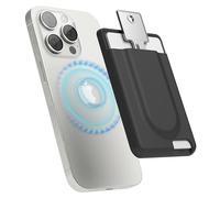 elago Key Magnetic Wallet Card Holder 2-Cards Compatible with MagSafe Compatible with iPhone 17/16/15/14/13/12 Series - Key Holder, Secure Phone Wallet, Long Last Silicone, Scratch Protection (Black)