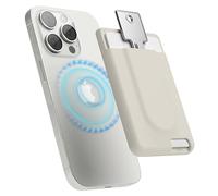 elago Key Magnetic Wallet Card Holder 2-Cards Compatible with MagSafe Compatible with iPhone 17/16/15/14/13/12 Series - Key Holder, Secure Phone Wallet, Long Last Silicone, Scratch Protection (Stone)
