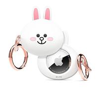 elago l LINE FRIENDS Silicone Case Compatible with Apple AirTag Tracker - Full Protection, Keychain Included, Slim and Simple Design, Scratch-Free, Drop Protection [Official Merchandise] (CONY)