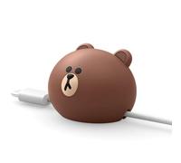 elago | Line Friends Cable Management Anchor, Prevents Charging Cables Falling, Functional Cord Organizer for Office and Home, Stylish Objet for Desk Management [Official Merchandise] (Brown)