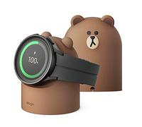 elago | LINE FRIENDS Charger Stand Compatible with Samsung Galaxy Watch8/8Classic,7/Ultra,6/6 Classic,5/5 Pro[40/43/44/45/47mm]Nightstand Mode,Cable Management[Charging Cable Not Included](BROWN)