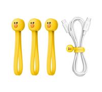 elago | LINE Friends Magnetic Cable Ties, Premium Silicone Cord Organizer, Reusable Magnetic Cable Organizer [Official Merchandise] (Sally)
