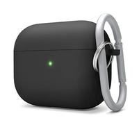 elago Liquid Hybrid Silicone Case with Keychain Designed for Apple AirPods Pro - Triple Layer Structure : Perfect Shockproof Protection, Premium Silicone Cover for AirPods Pro (Black)