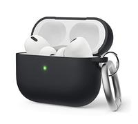 elago Liquid Hybrid Silikon Hülle Kompatibel mit Apple AirPods Pro 2. Generation Case, Dreischichtige Struktur : Voller Schutz, Front-LED sichtbar, Unterstützt Kabelloses Aufladen (Schwarz)