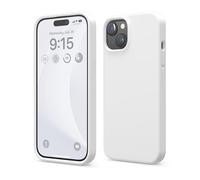 elago Liquid Silicone Case Compatible with iPhone 15 Case, Premium Silicone, Full Body Protective Cover [4 Layer Shockproof Structure], Anti-Scratch Soft Microfiber Lining (White)