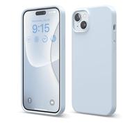 elago Liquid Silicone Case Compatible with iPhone 15 Plus Case, Premium Silicone, Full Body Protective Cover [4 Layer Shockproof Structure], Anti-Scratch Soft Microfiber Lining (Light Blue)